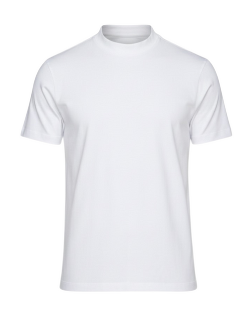 Egyptian Cotton Mock Neck T-Shirt – 4-Pack – White