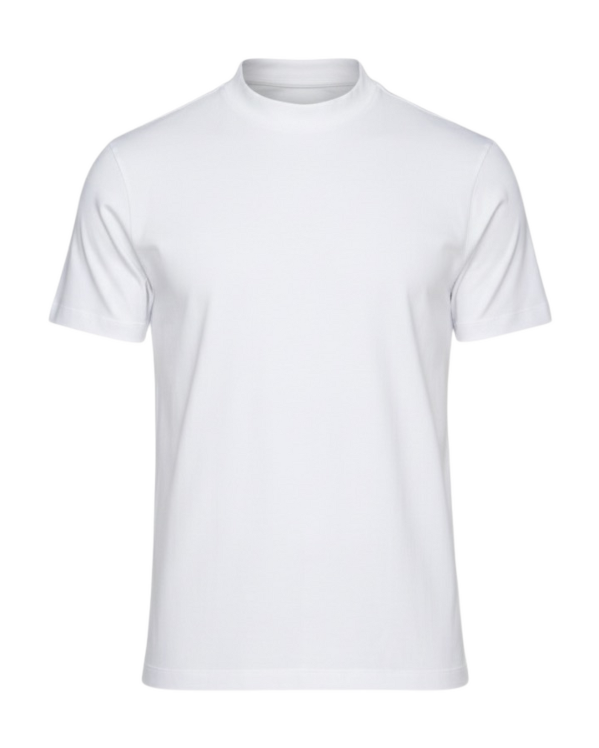 Egyptian Cotton Mock Neck T-Shirt – White