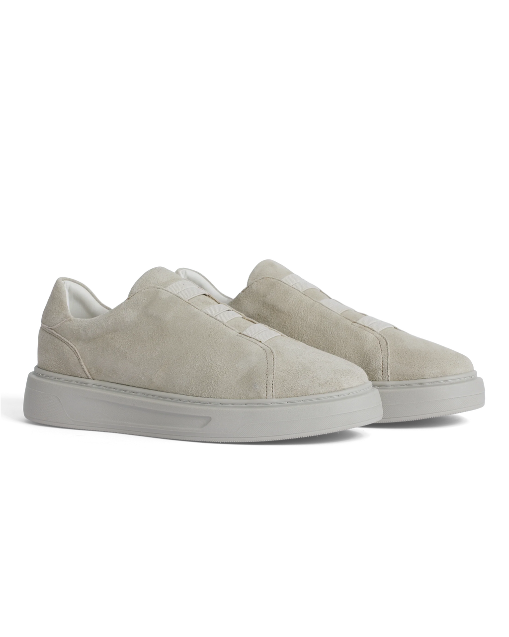 Handmade Goat Suede Slip-On Trainers – Sand
