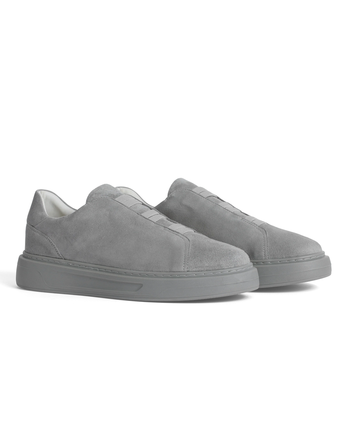 Handmade Goat Suede Slip-On Trainers – Grey