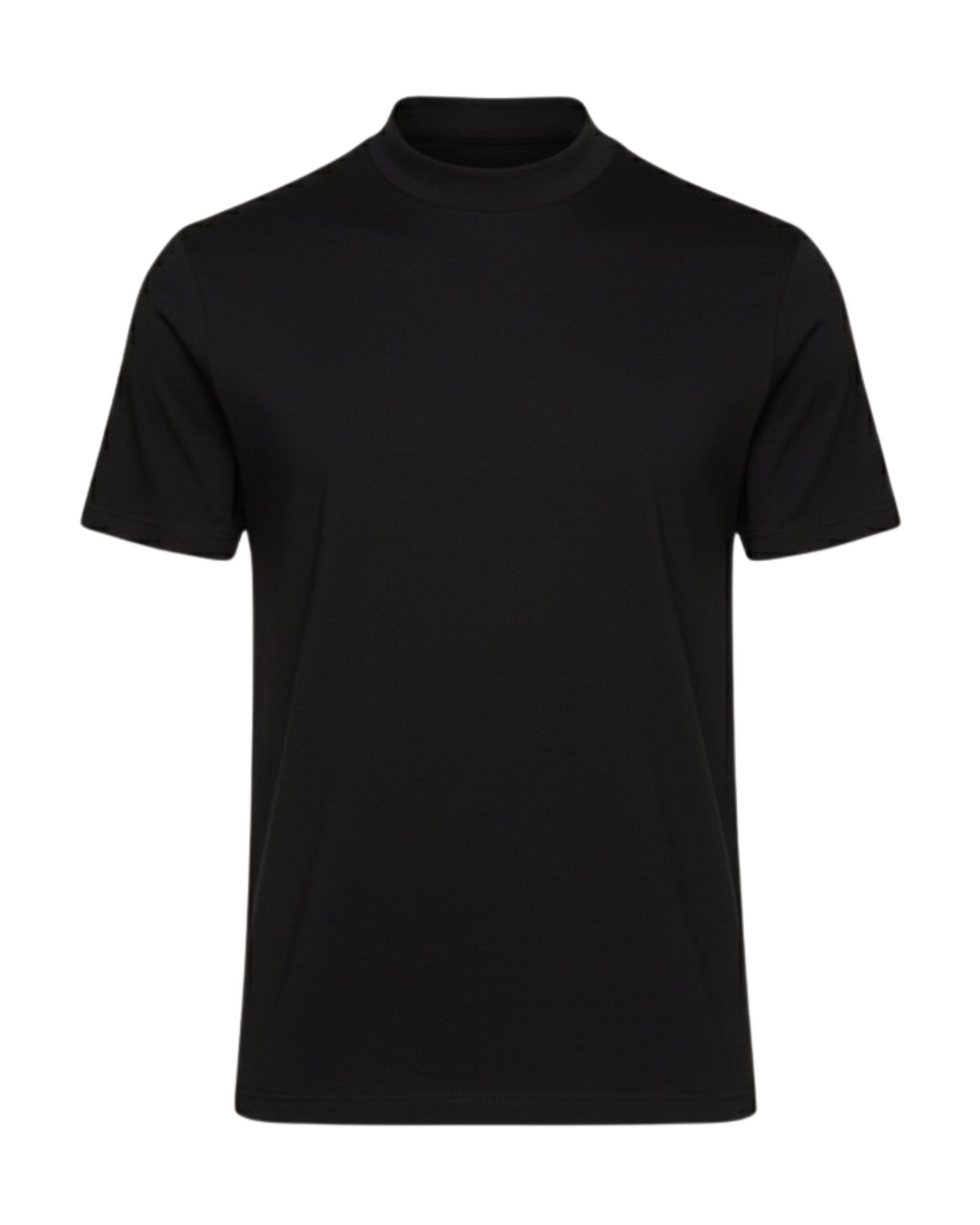 Egyptian Cotton Mock Neck T-Shirt – 3-Pack – Black