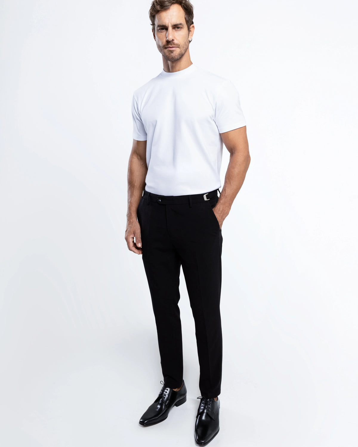 Slim Tailored Trousers with Side Adjusters