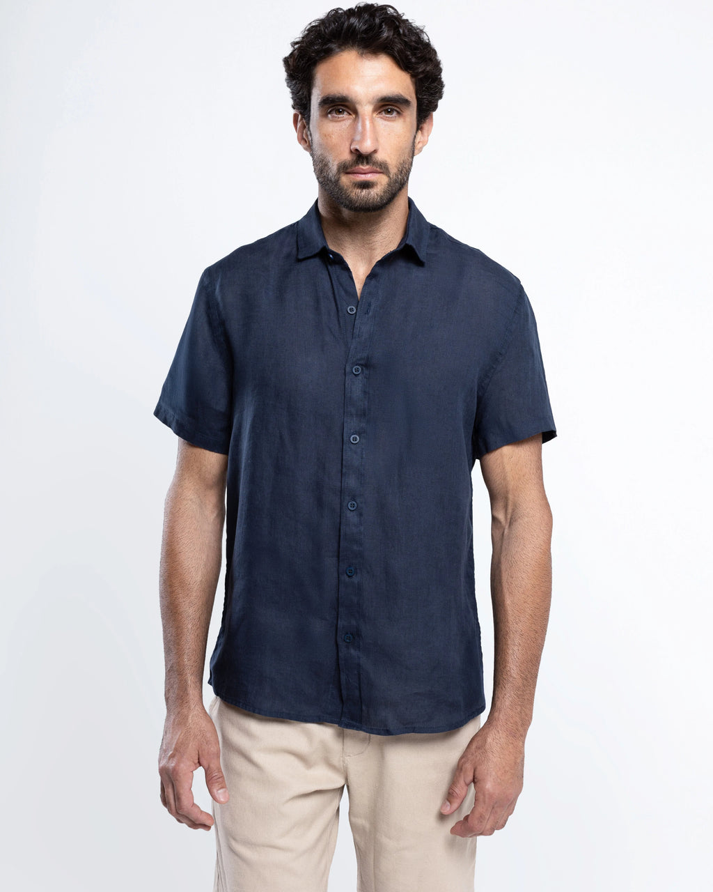 Italian Linen Short-Sleeve Shirt