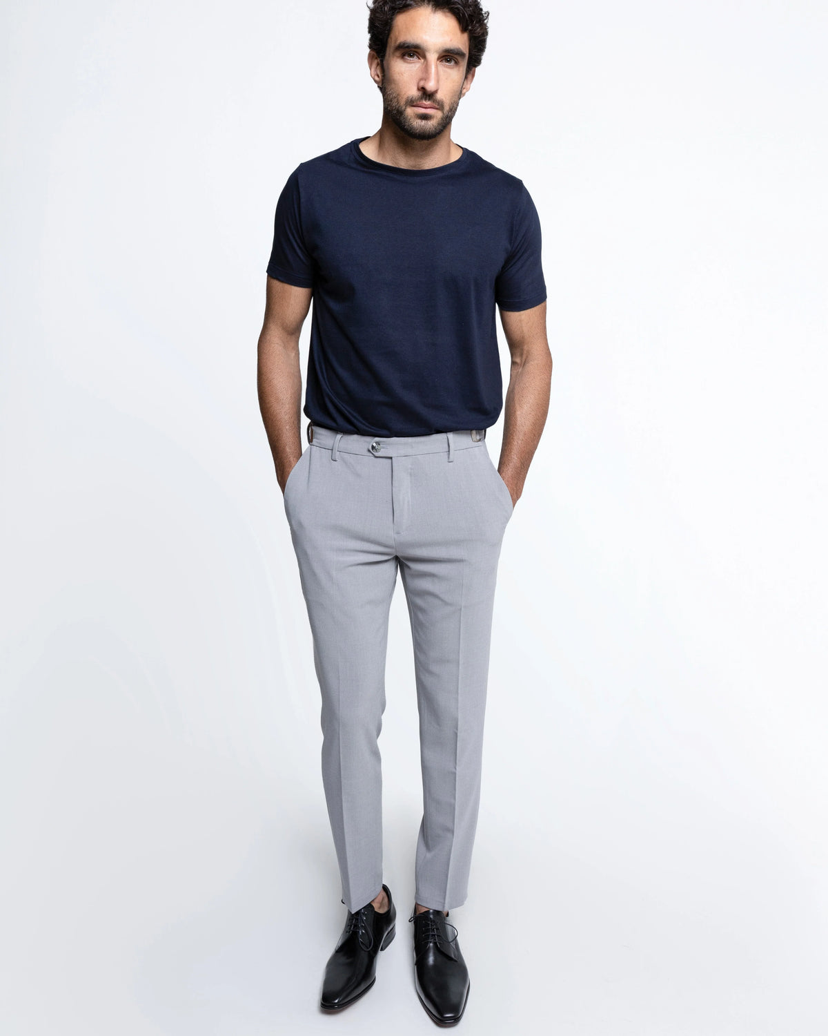 Slim Tailored Trousers with Side Adjusters