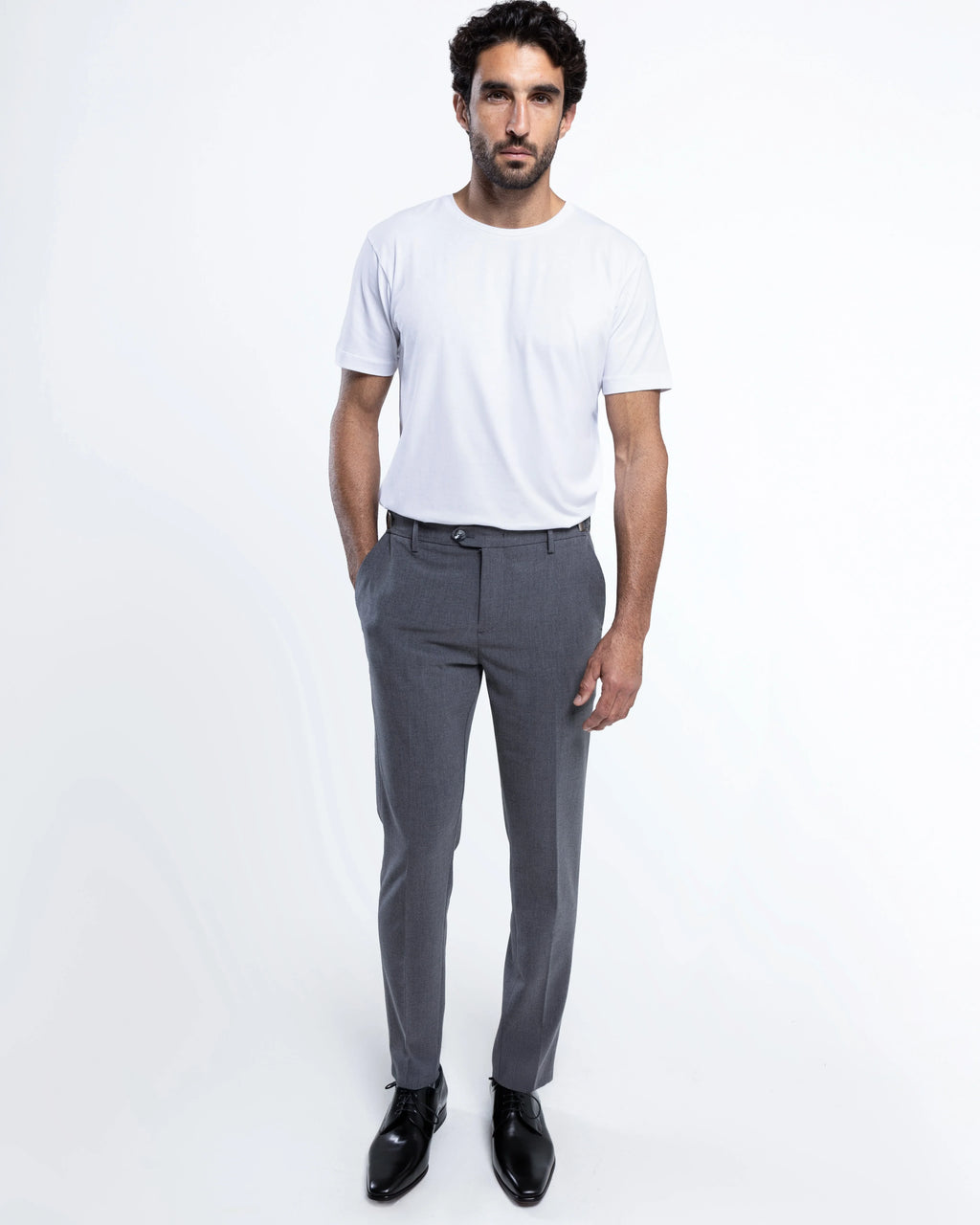 Slim Tailored Trousers with Side Adjusters
