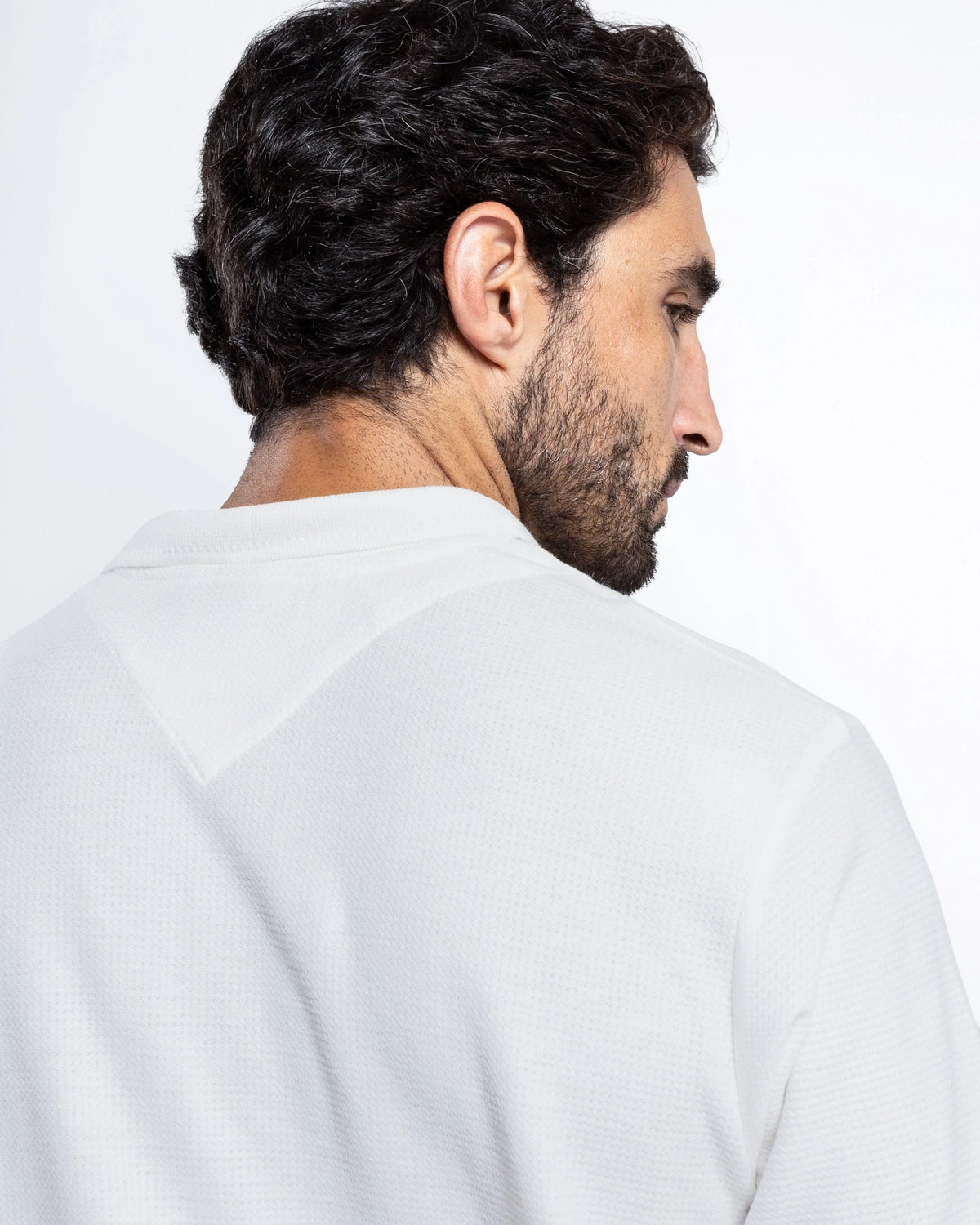 Textured Cotton Knit Polo Shirt
