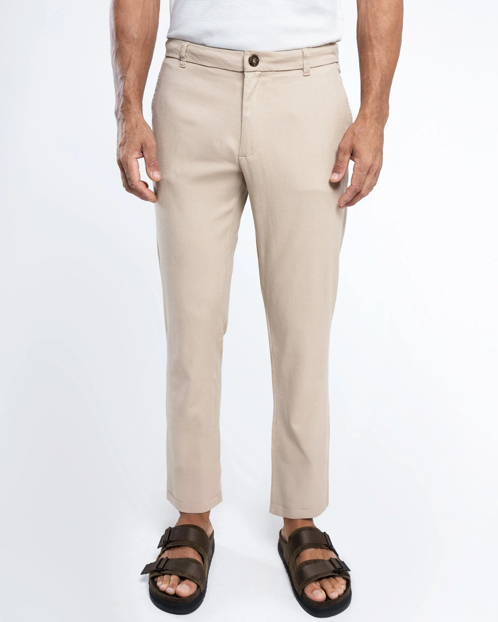 Linen-Blend Trousers