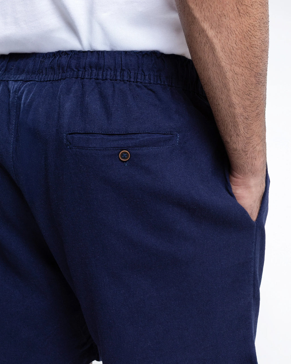 Linen-Blend Drawstring Shorts