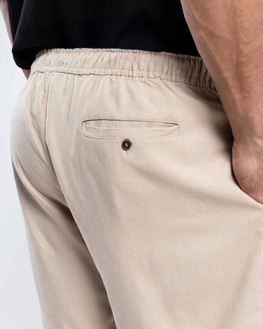 Linen-Blend Drawstring Shorts