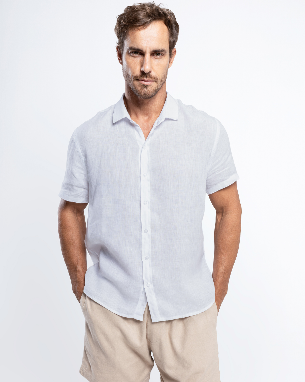 Italian Linen Short-Sleeve Shirt