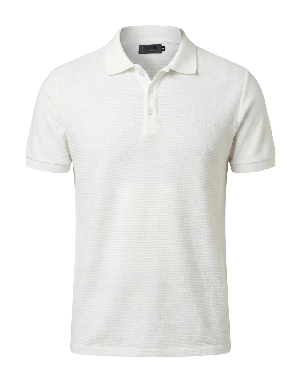 Textured Cotton Knit Polo Shirt – Off White