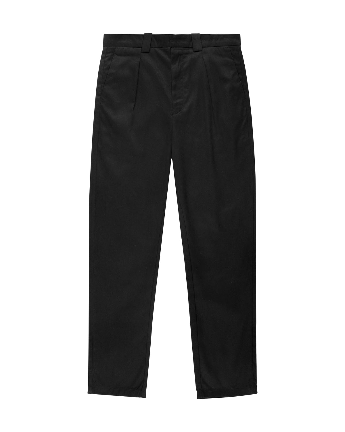 Italian-Cut Cotton Tailored Trousers – Black