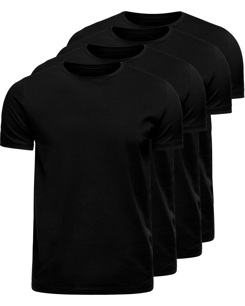 Pima Cotton T-Shirt – 4-Pack – 4 Black