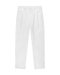 Italian-Cut Cotton Tailored Trousers – White