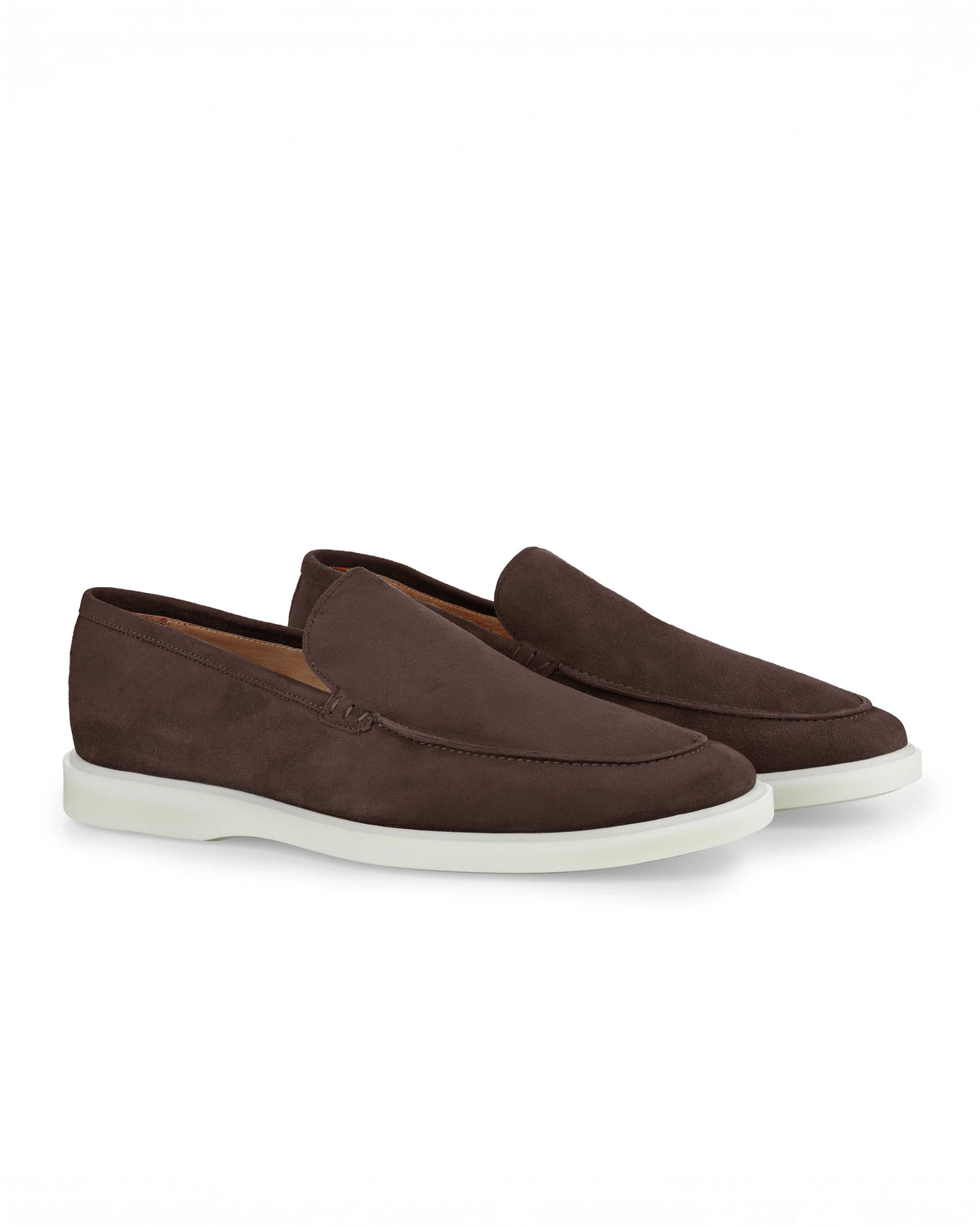 Handmade Goat Suede Loafers – Dark Brown