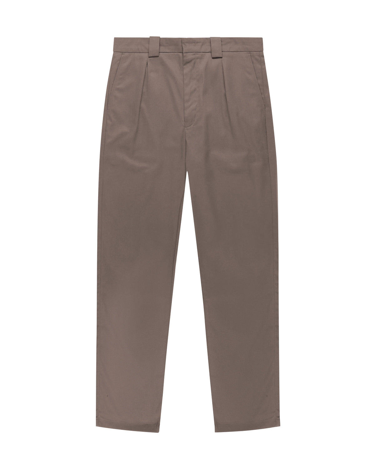Italian-Cut Cotton Tailored Trousers – Light Brown