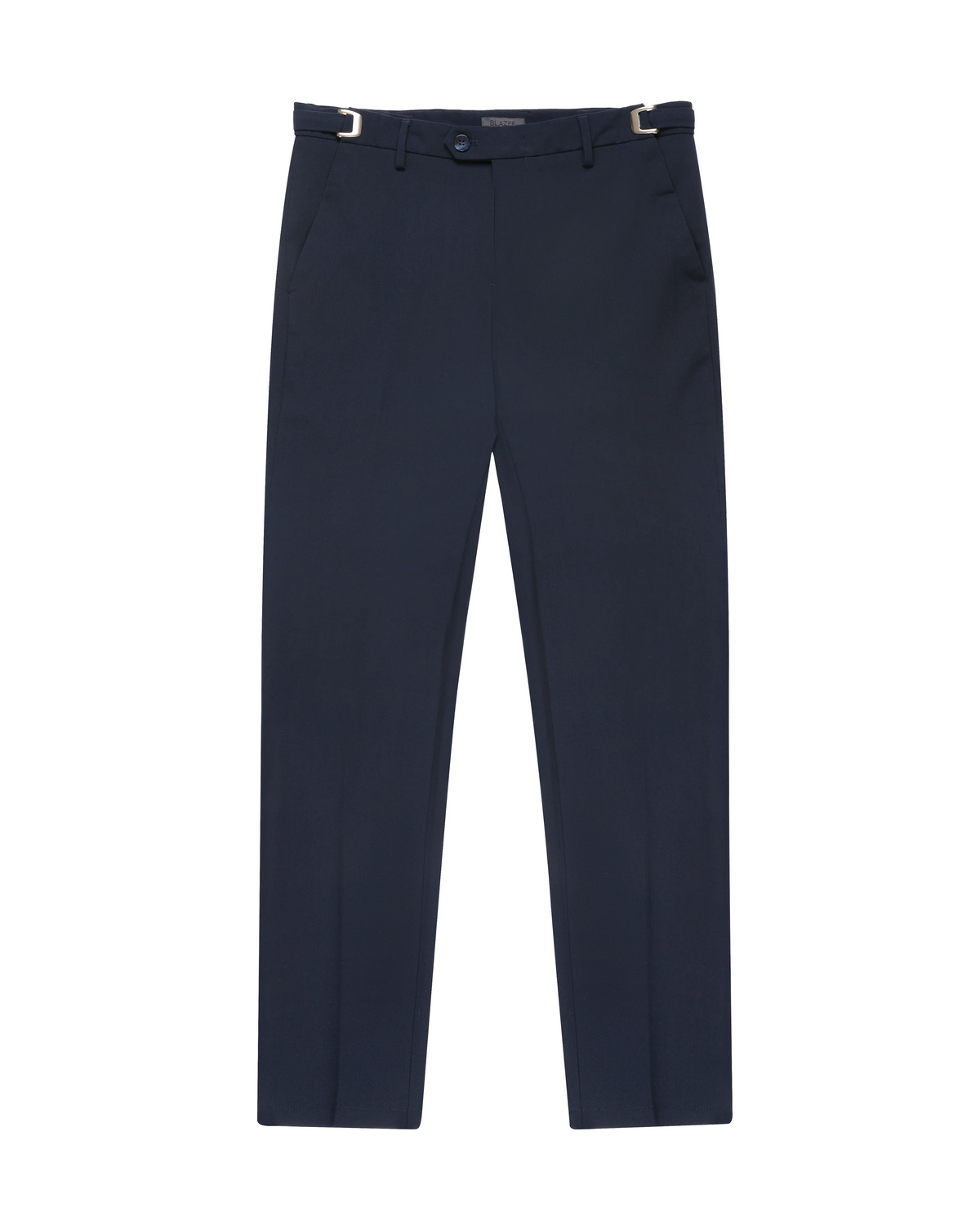 Slim Tailored Trousers with Side Adjusters – Navy