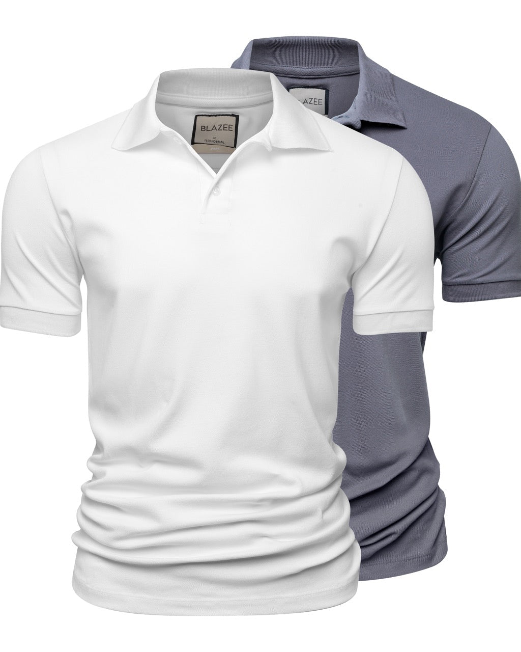 Pima Cotton Piqué Polo Shirt – 2-Pack – 1 White + 1 Grey