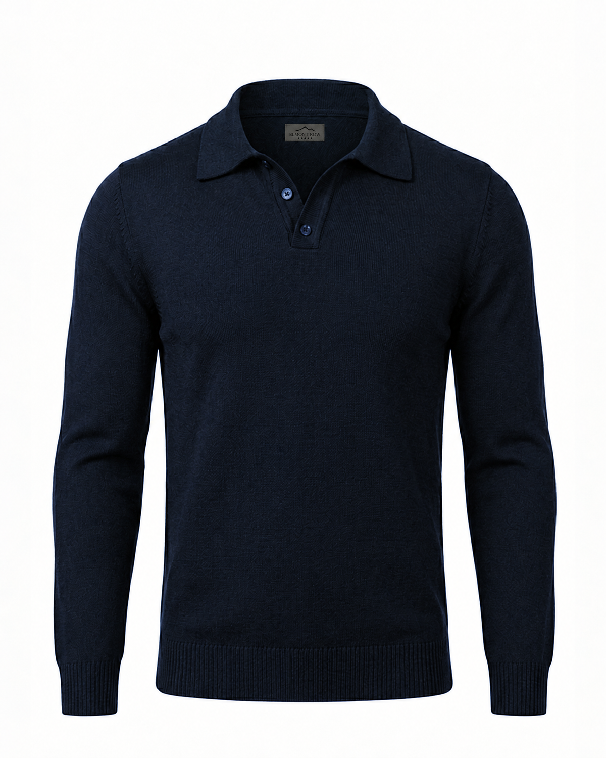 Long-Sleeve Knitted Polo Shirt | Elmont Row