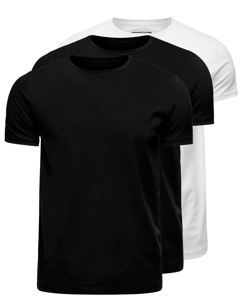 Pima Cotton T-Shirt – 3-Pack – 2 Black + 1 White