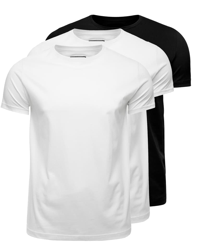 Egyptian Cotton T-Shirt – 3-Pack – 2 White + 1 Black