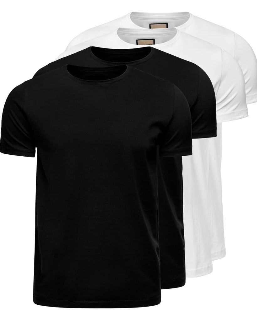 Egyptian Cotton T-Shirt – 4-Pack – 2 Black + 2 White