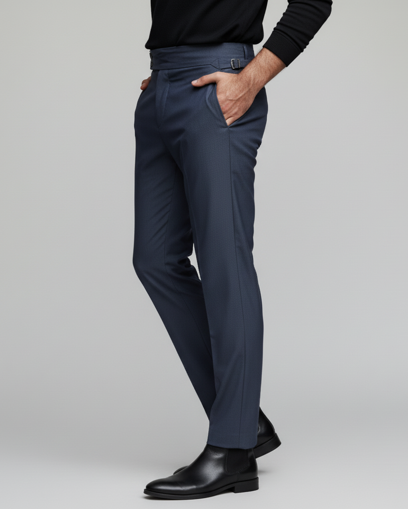 High-Waisted Slim Tailored Trousers